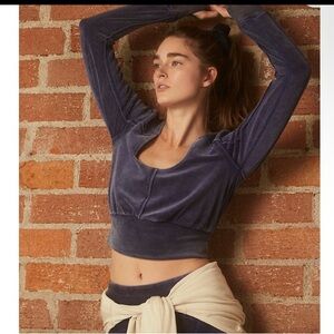 Free people Blue Velvet Crop Top